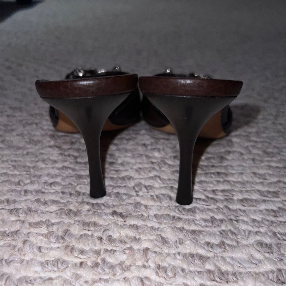 Brown Heeled Slide - Picture 3 of 3